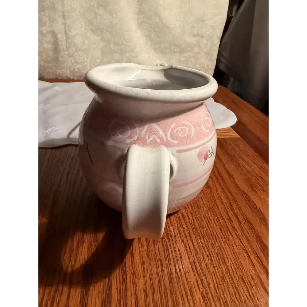 Vintage Pink Floral Ceramic‎ Creamer/ Small Pitcher
